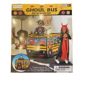 ArtCreativity Ghoul Bus Pop Up Indoor Tent Kids Play Halloween Costume Ages 3+